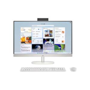HP All-in-One PC 12th Gen Intel Core i5-1235U 27-inch(68.6 cm) FHD Anti-Glare Desktop (8GB RAM/1TB HDD+256GB/Win 11/Wireless Keyboard and Mouse Combo/MSO/IR Privacy Camera/Starry White) 27-cb1456in