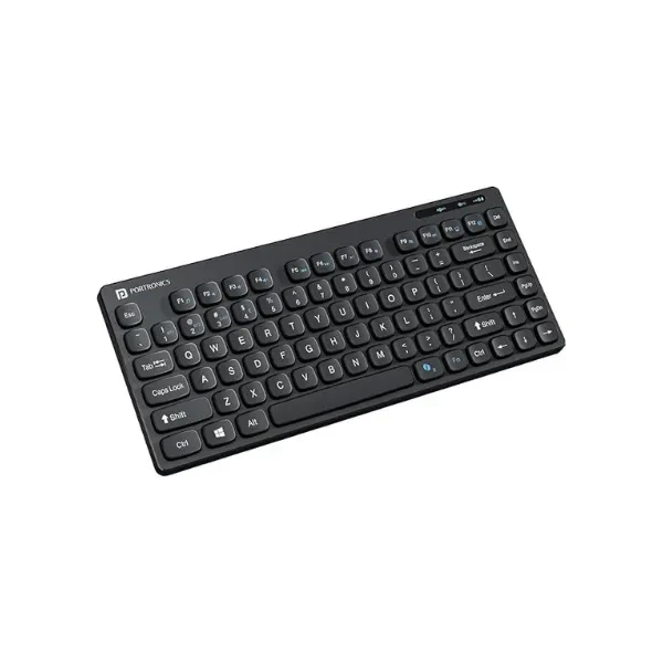 Portronics Bubble Multimedia Wireless Keyboard 2.4 GHz & Bluetooth 5.0 Connectivity, Noiseless Experience, Compact Size, Shortcut Keys Function for iOS iPad Air, Pro, Mini, Android, Windows Tablets PC