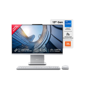 Lenovo IdeaCentre AIO Intel Core i7 13620H 27" FHD IPS 3-Side Edgeless All-in-One Desktop (16GB/1TB SSD/Win11/Office 21/5.0MP+IR Camera/3Wx2 Harman Speakers/Wireless EOS Keyboard & Mouse), F0HM003EIN