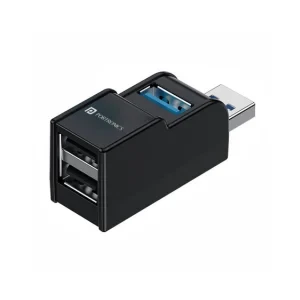 Portronics Mport 3A USB Hub (3-in-1), Multiport Adapter with USB 3.0 & 2-Port USB 2.0, Upto 5 Gbps High Data Transfer Speed for PC, Laptop & Mac (Black)