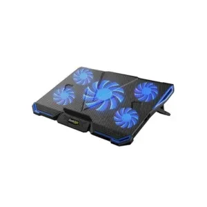 Cosmic Byte Asteroid Laptop Cooling Pad, Adjustable Height, 5 Fan Design, LED Light, USB Ports, Support Upto 17" laptops (Blue)