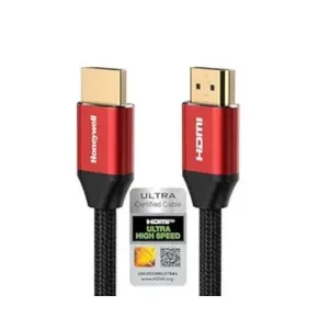 Honeywell HDMI Cable, 2.1 with Ethernet, 8k@60Hz, 4k@120Hz UHD Resolution, 2 Mtr(6.6ft), 48 GBPS Transmission ,Ultra High Speed, Dolby DTS, eARC,3D,Male-to-Male,Compatible with all HDMI-Enabled Device