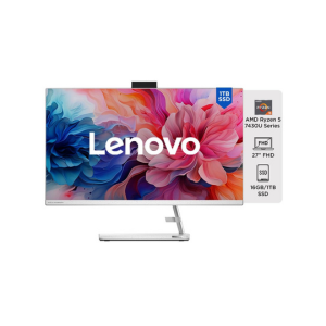 Lenovo IdeaCentre AIO 3 AMD Ryzen 5 7430U 27" FHD IPS 3-Side Edgeless All-in-One Desktop with Alexa Built-in (16GB/1TB SSD/Win11/Office 2021/5.0MP+IR Camera/Wireless Keyboard & Mouse), F0FY00NWIN