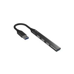 Portronics Mport 31 USB Hub (4-in-1), Multiport Adapter with 1 x USB 3.0 & 3 x USB 2.0 Ports, up to 5 Gbps High Speed Data Transfer for Laptop/PC (Grey)