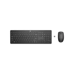 HP 230 Black Chicklet Wireless USB Keyboard and Mouse Set with 2.4GHz Wireless Connection and 12 Function Keys/ 16 Months Battery Life/ 1600 dpi/Black (18H24AA)