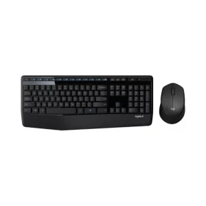 Logitech MK345 Wireless Keyboard and Mouse, Set Full-Sized Keyboard with Palm Rest and Comfortable Right-Handed Mouse, 2.4 GHz Wireless USB Receiver, Compatible with PC, Laptop - Black