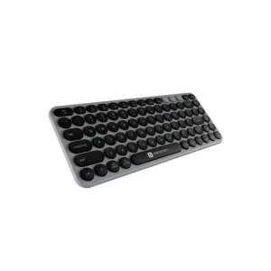 Portronics Bubble 2.0 Wireless Keyboard with Bluetooth + 2.4 GHz Receiver, Connect 3 Devices, Compact TKL Size, 10m Working Range, Function Shortcut Keys, for Laptop, PC, Smartphone, Tablet (Grey)