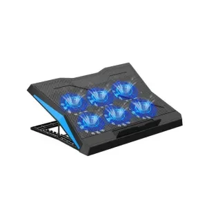 Dyazo Upgraded 6 Fan Cooling Pad Laptop Raiser with Adjustable Height & Mute Fans for | for Laptop & Notebooks 10-15.6 inches, Black (Q 26)