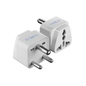 Ceptics Canada to India Converter Plug, World (USA, UK, China & More) Australia to India Plug Converter - Type D, USA India Adapter - CE - RoHS - (White) - 2 Pack ,- 5 Years Warranty