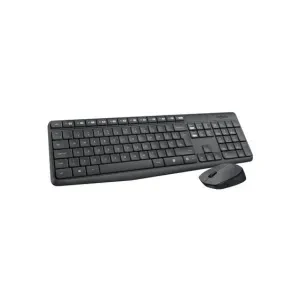 Logitech MK235 Wireless Keyboard and Mouse Set for Windows, 2.4 GHz Wireless Unifying USB Receiver, 15 FN Keys, Long Battery Life, Compatible with PC, Laptop - Black